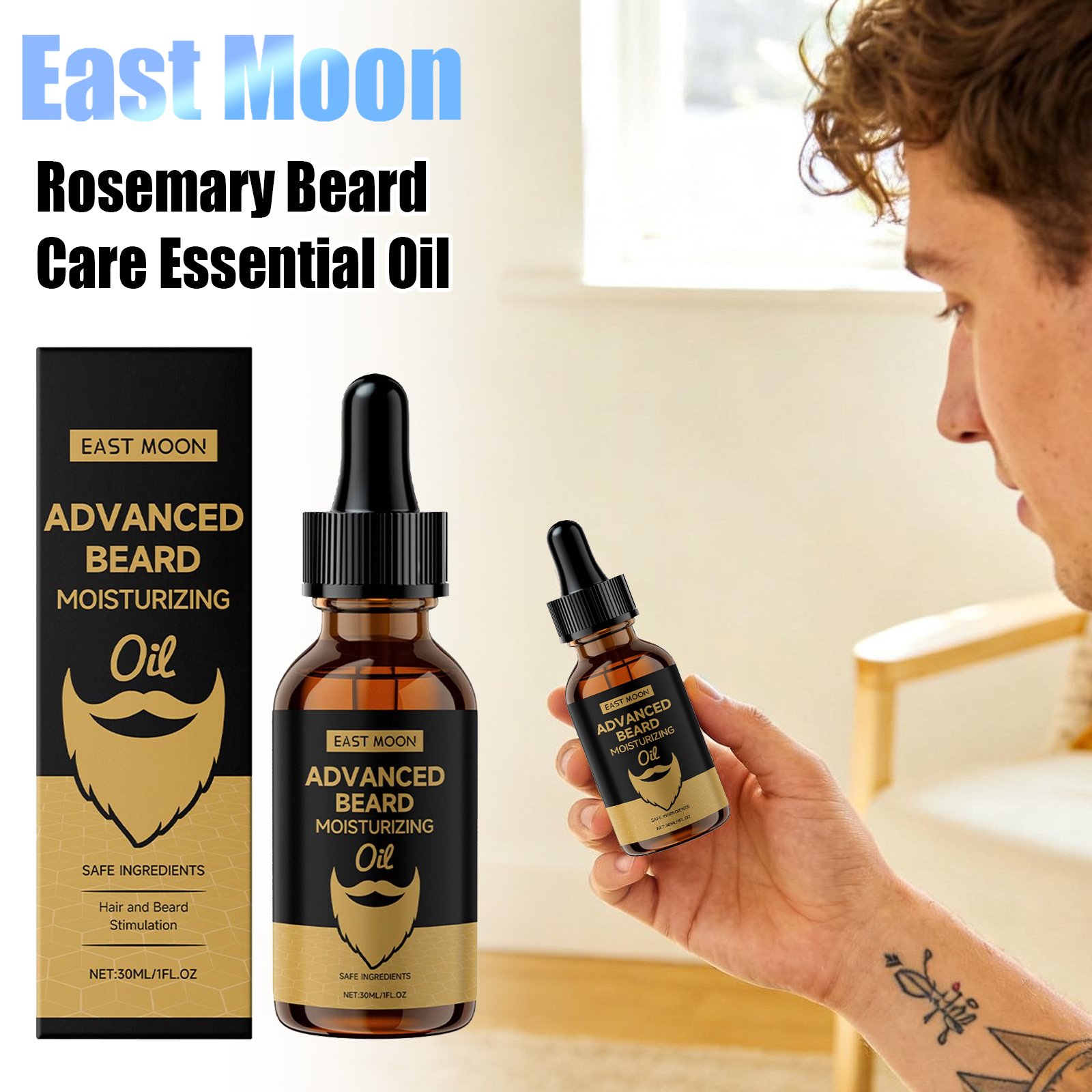 Beard Oil Growth - East Moon Rosemary Beard Soften Oils
