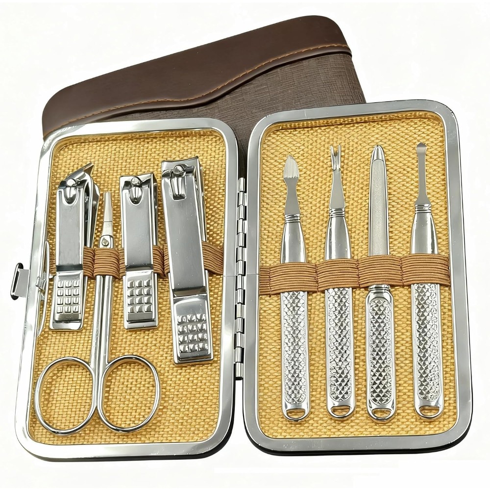 Mens Grooming Kit Case - Professional Manicure Pedicure Set for Men