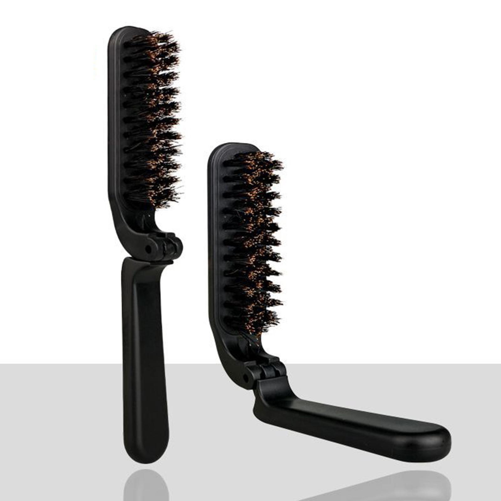 Men'S Grooming Barbershop - Black Stylish Beard Brush Folding Detangler
