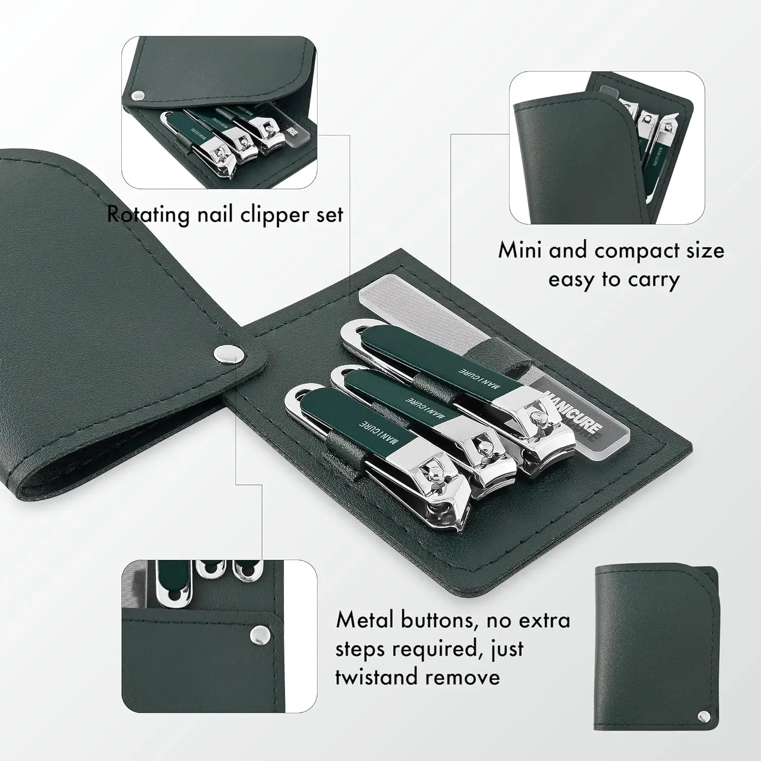 4 Pcs Steel Nail Clipper Manic - огляд і ціна Mens Grooming Travel Kit