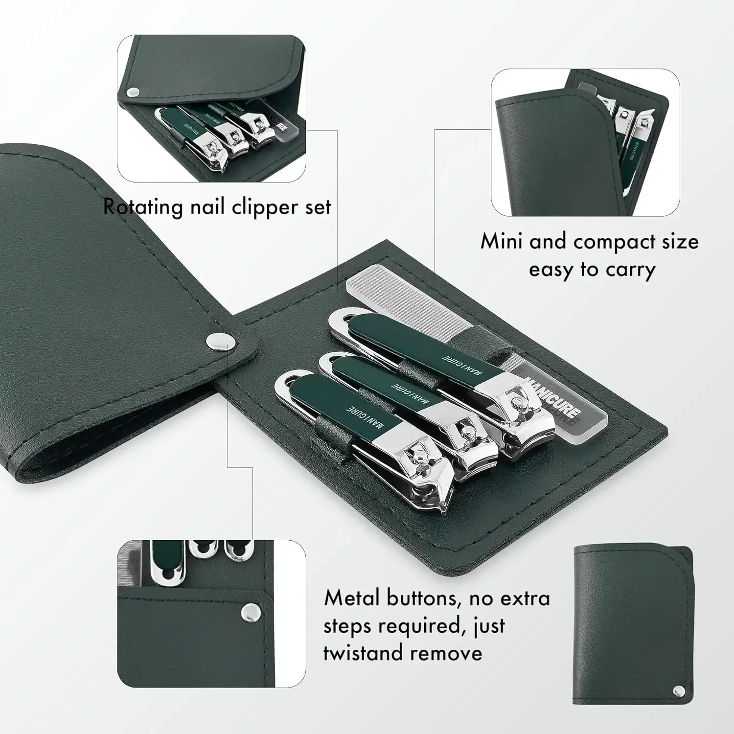 ,4 Pcs Men/Women Nail Clippers - огляд і ціна Mens Grooming Travel Kit