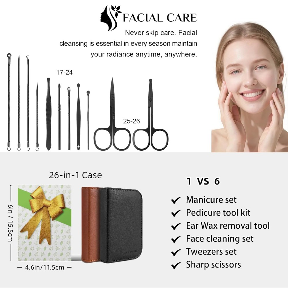 26Pcs Manicure Nail Clipper Se - огляд і ціна Mens Grooming Kit Case