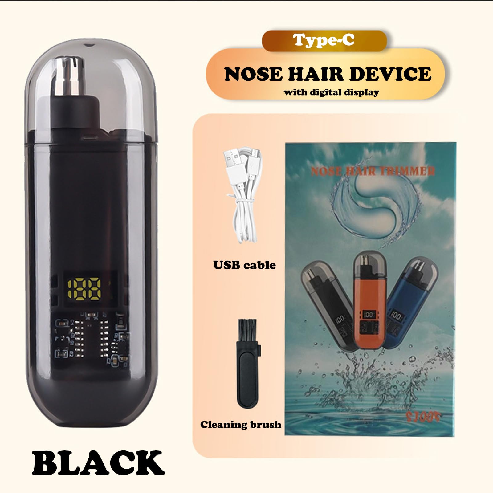 Nose Ear Hair Trimmer USB Rech - огляд і ціна Men'S Grooming Scissors
